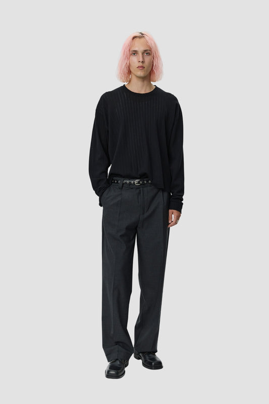 RELAXED LS TEE Black Lace Stripe