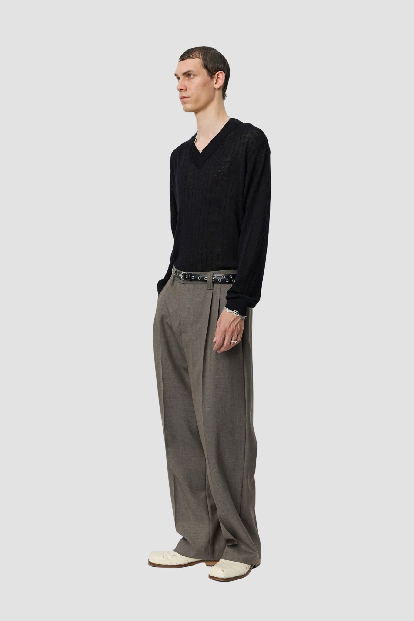 CLASSIC TROUSERS Light Taupe Wool