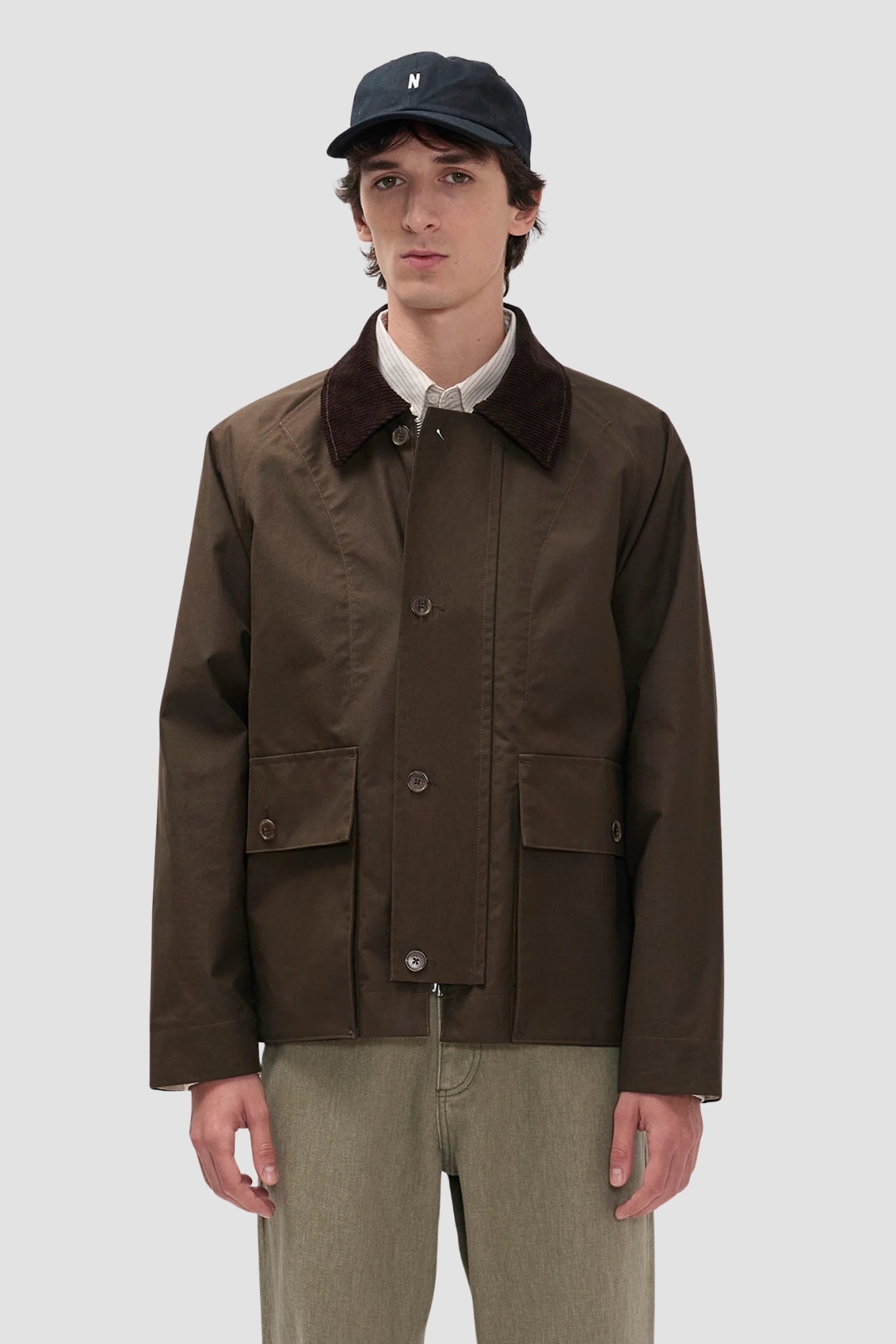 HOLMEN WAX RAGLAN LIGHT JACKET Delicioso Brown