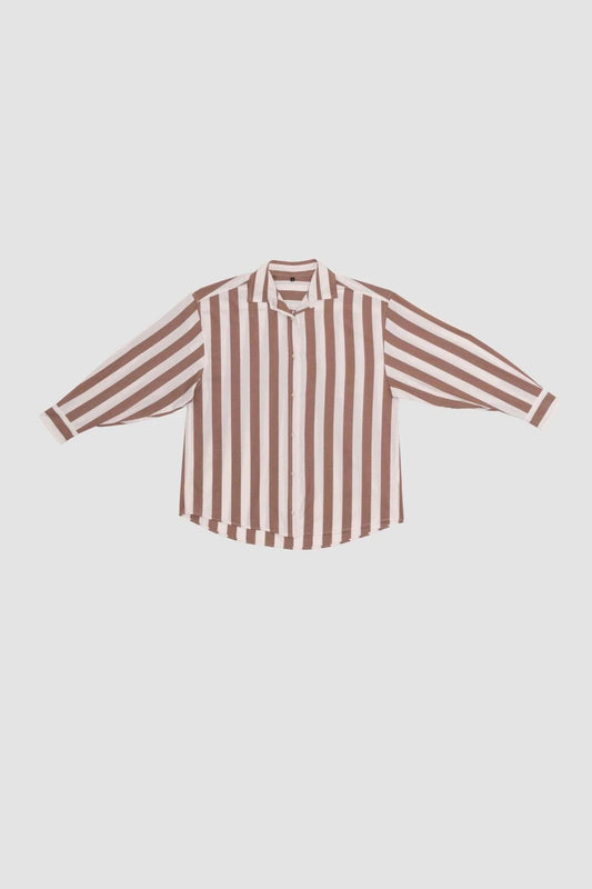 LOOSE OLE SHIRT BROWN WHITE STRIPE