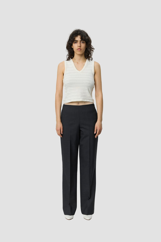 V-NECK TANK TOP Off white stripe