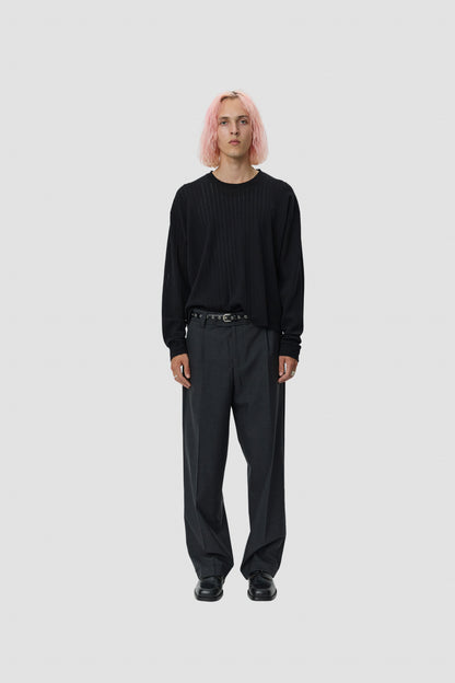 RELAXED LS TEE Black Lace Stripe