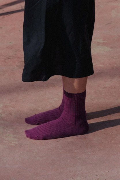 RIB OVERANKLE SOCKS Gesso Purple