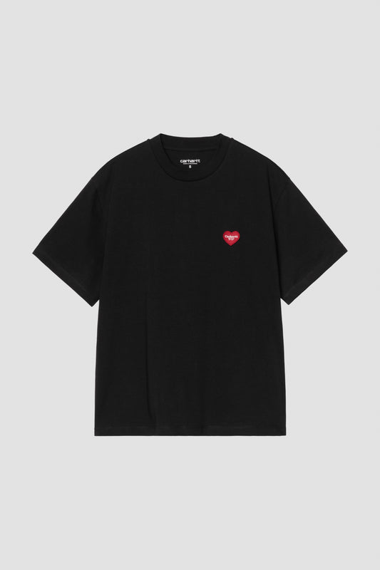 WS/S POCKET HEART T-SHIRT Black/Red 