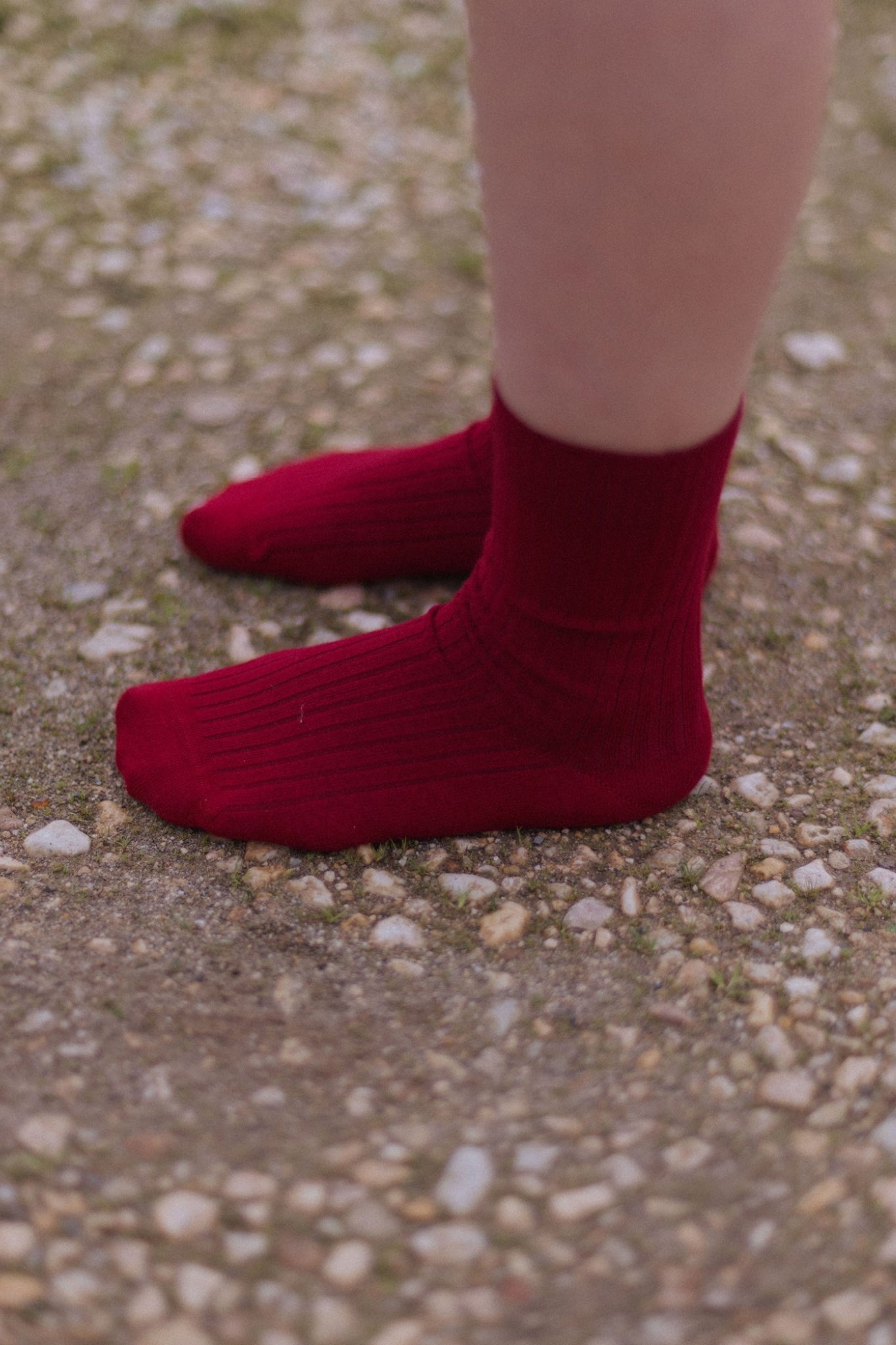 RIB OVERANKLE SOCKS Pair Red