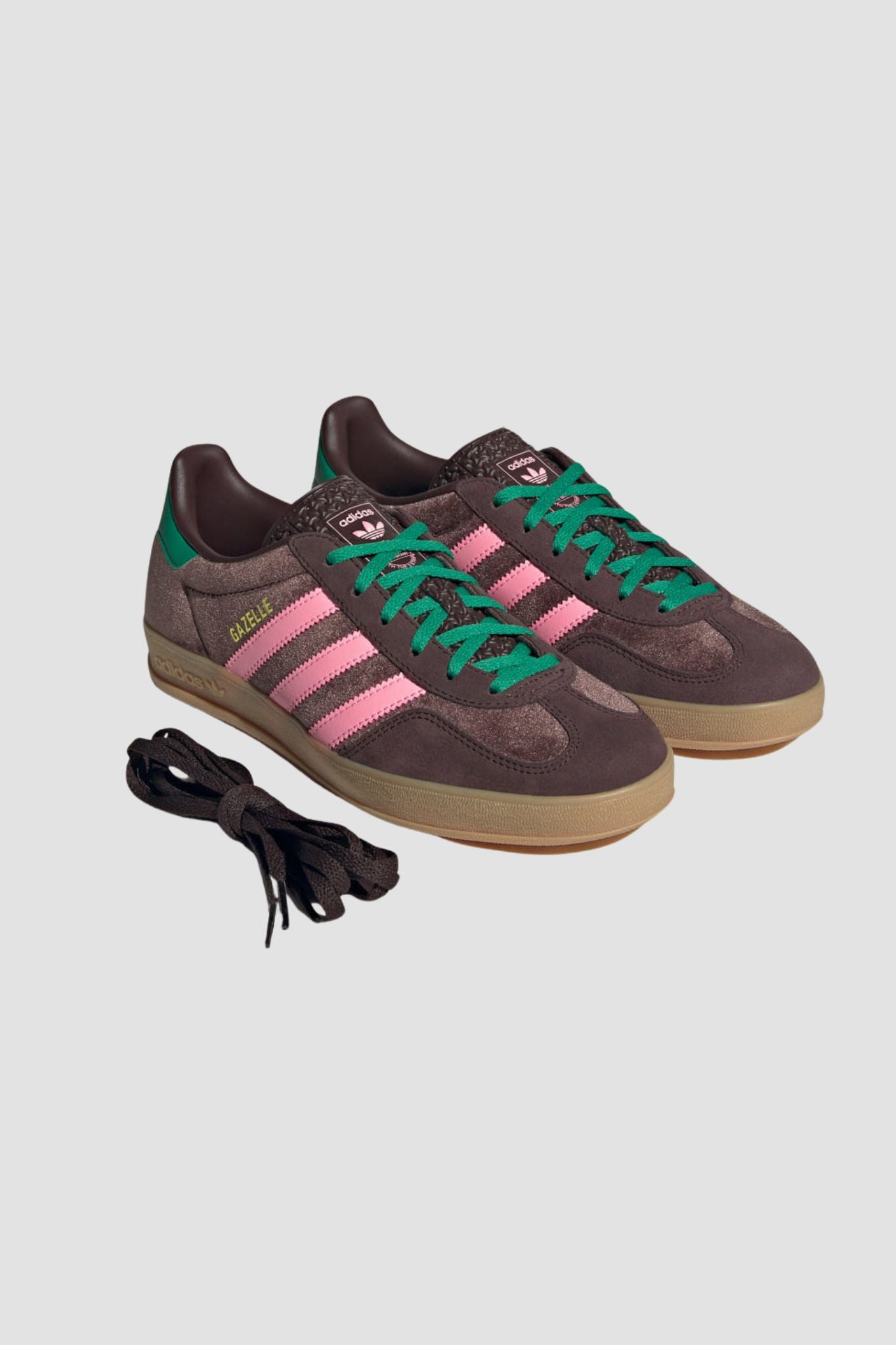 GAZELLE INDOOR Dark Brown / Glow Pink / Court Green