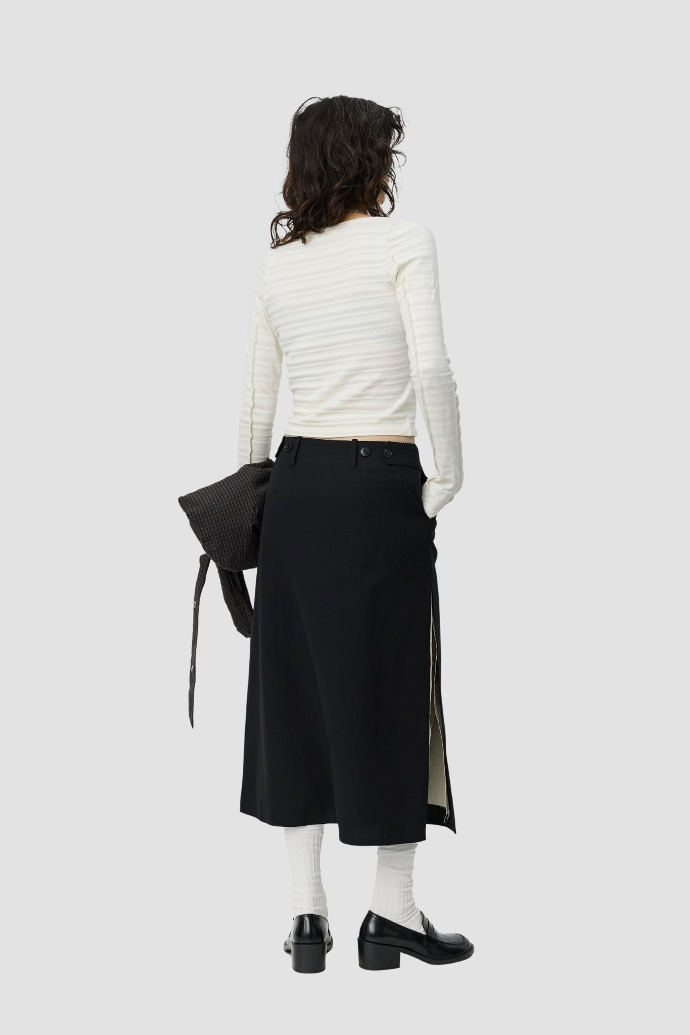 DEEP HENLEY Off White Stripe