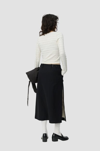 DEEP HENLEY Off White Stripe