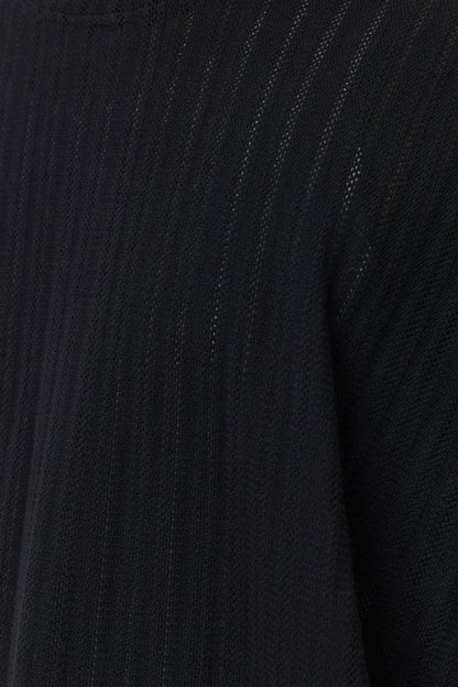 RELAXED LS TEE Black Lace Stripe