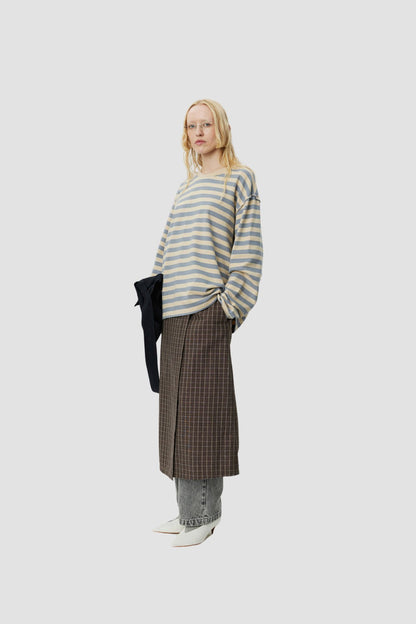 WIDE STRIPE SWEATER Greige