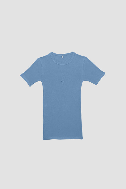 HEART SHORT SLEEVE Isatis Blue