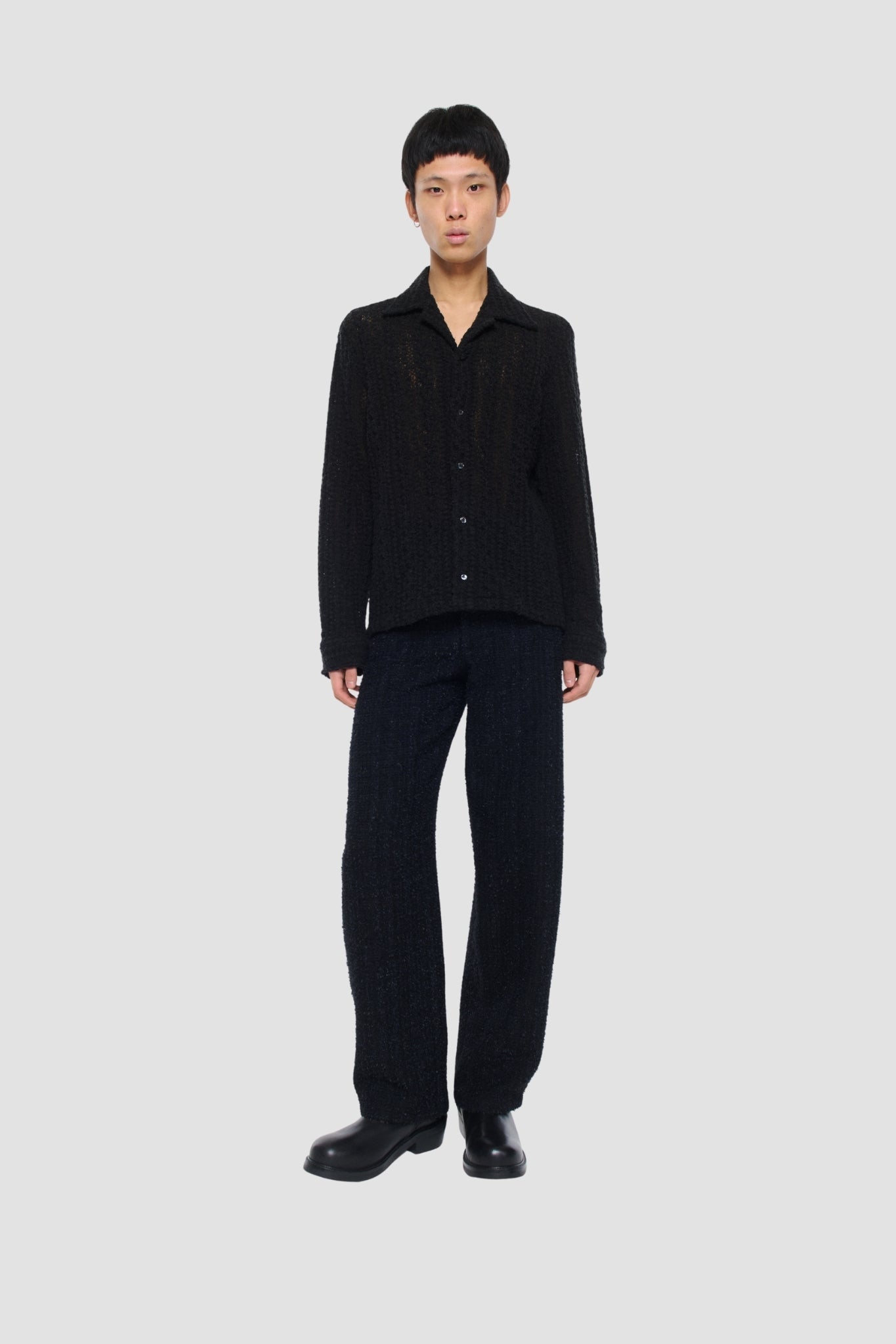 JAGOU SHIRT Lace Black Wool