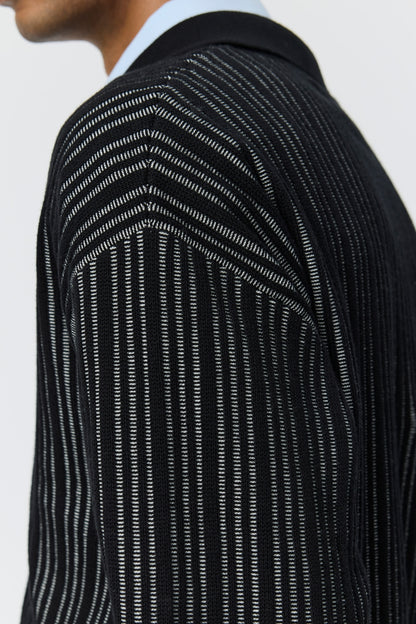 FORMAL CARDIGAN Black Stripe