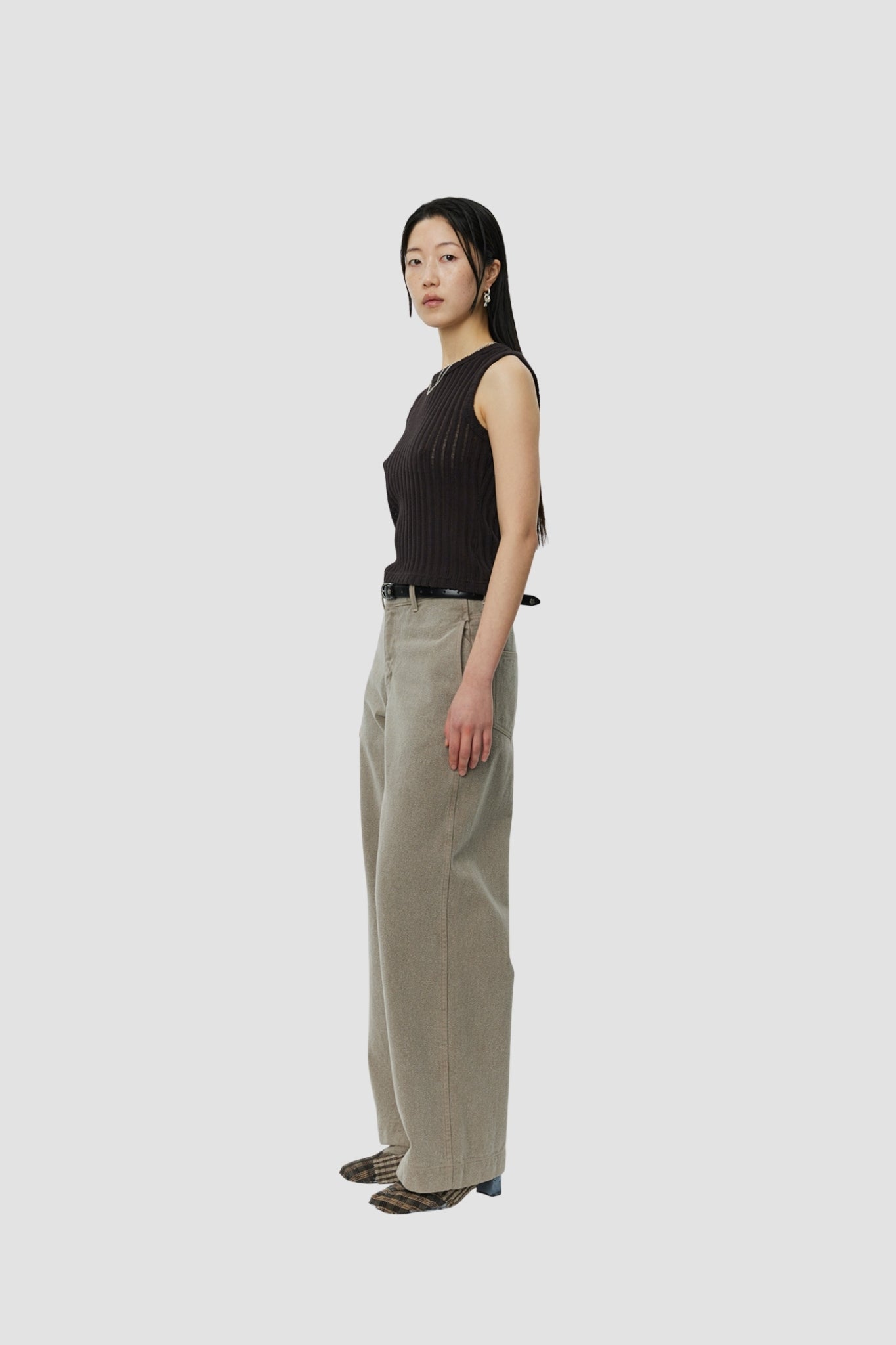 W' STRAIGHT CUT JEANS Brushed Mudstone