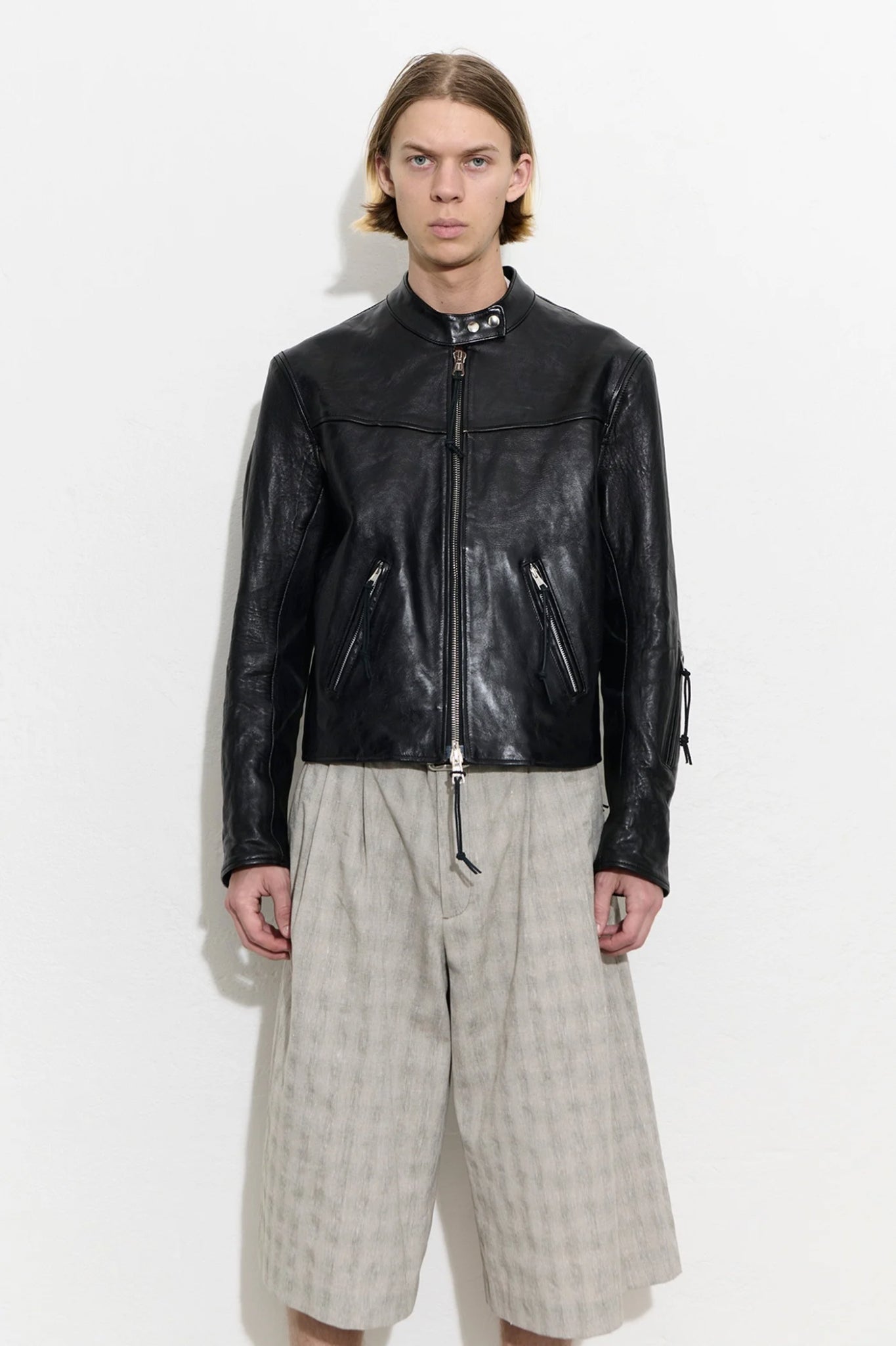 YUREI JACKET Whisker Black Buffed Lambskin