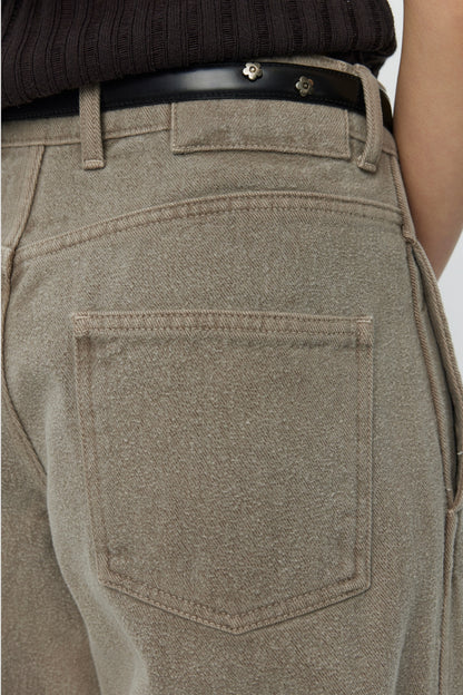 W' STRAIGHT CUT JEANS Brushed Mudstone
