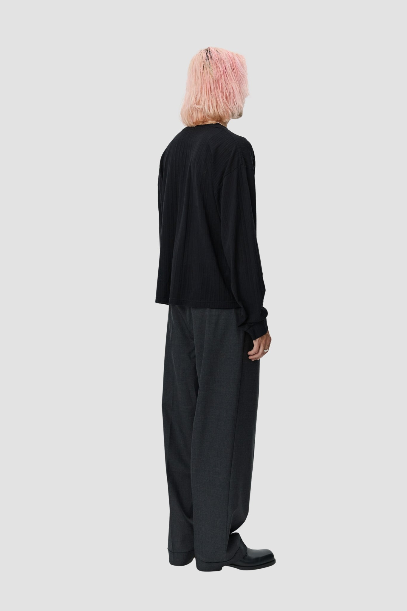 RELAXED LS TEE Black Lace Stripe