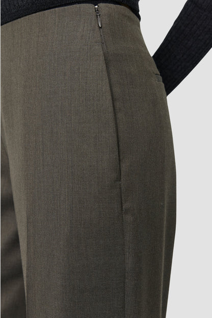 TAPER TROUSERS Taupe Wool