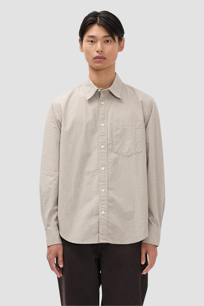KONGSHOVED MINI HERRINGBONE TWILL RELAXED SHIRT Natural Ecru