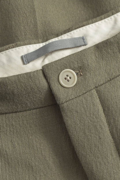 BENN RELAXED PLEATED TROUSER Olive Night
