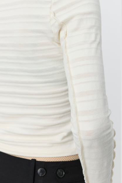 DEEP HENLEY Off White Stripe