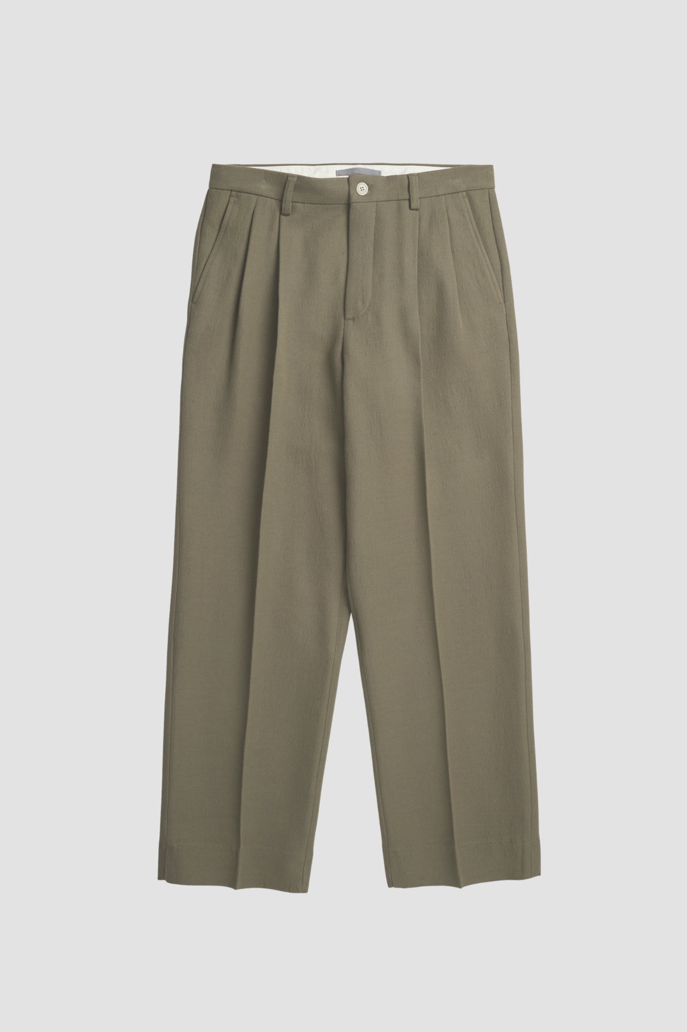 BENN RELAXED PLEATED TROUSER Olive Night