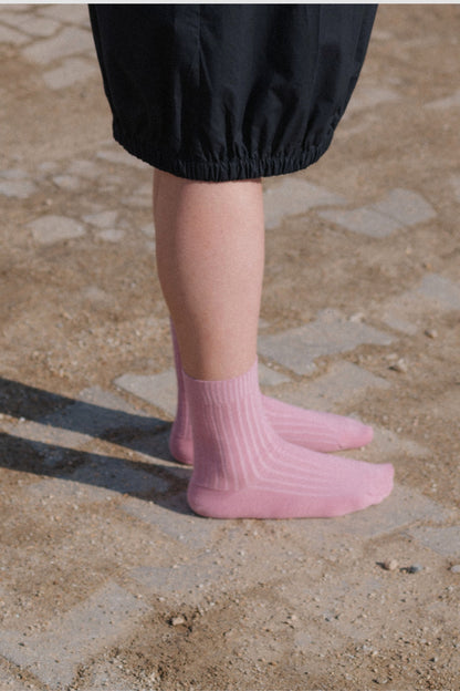 RIB OVERANKLE SOCKS Vie Pink