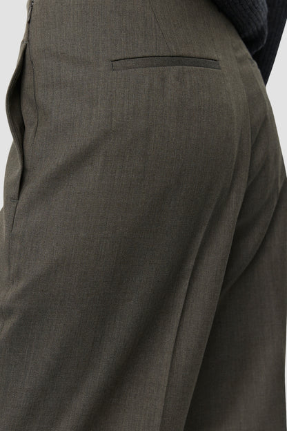 TAPER TROUSERS Taupe Wool