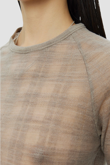 RAGLAN LS TEE Beige Gauze Check