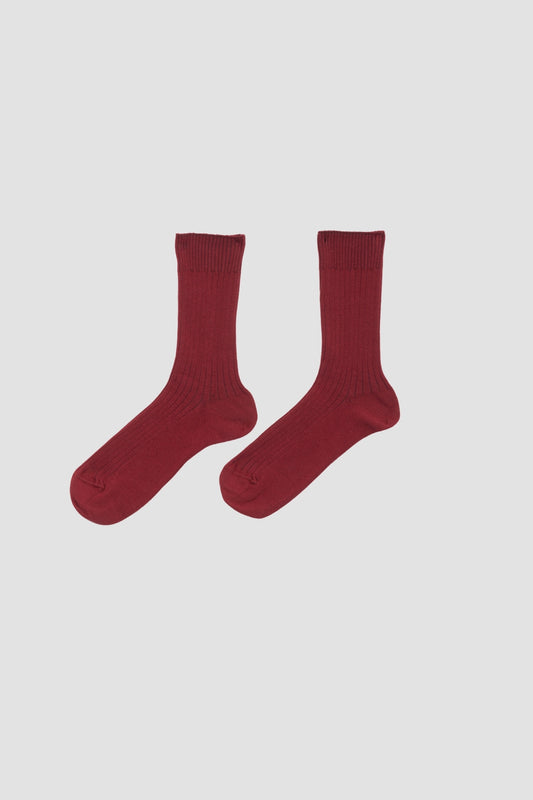 RIB OVERANKLE SOCKS Pair Red