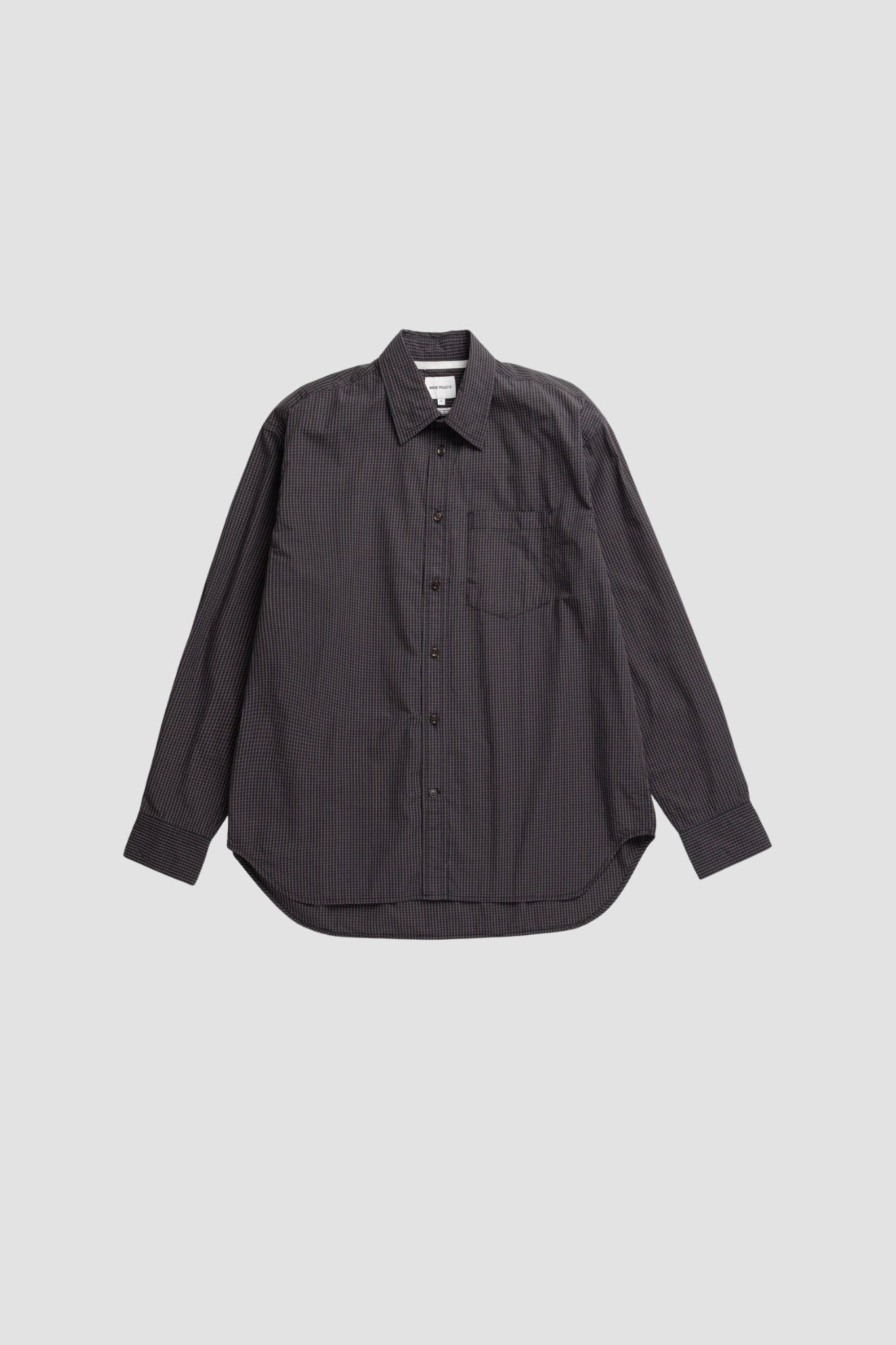 ESPEVIK OVERSIZE POPLIN CHECK SHIRT Dark Navy Check