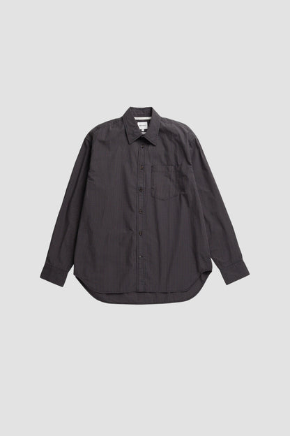 ESPEVIK OVERSIZE POPLIN CHECK SHIRT Dark Navy Check