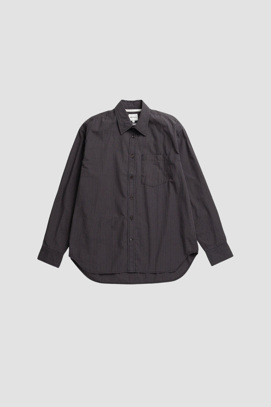ESPEVIK OVERSIZE POPLIN CHECK SHIRT Dark Navy Check