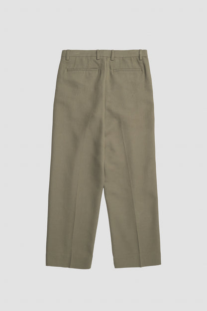 BENN RELAXED PLEATED TROUSER Olive Night