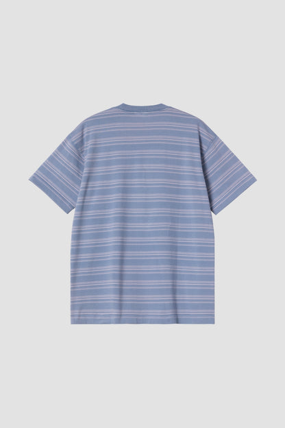 S/S BRODINE TEE STRIPE Sorrent indigo overdyed