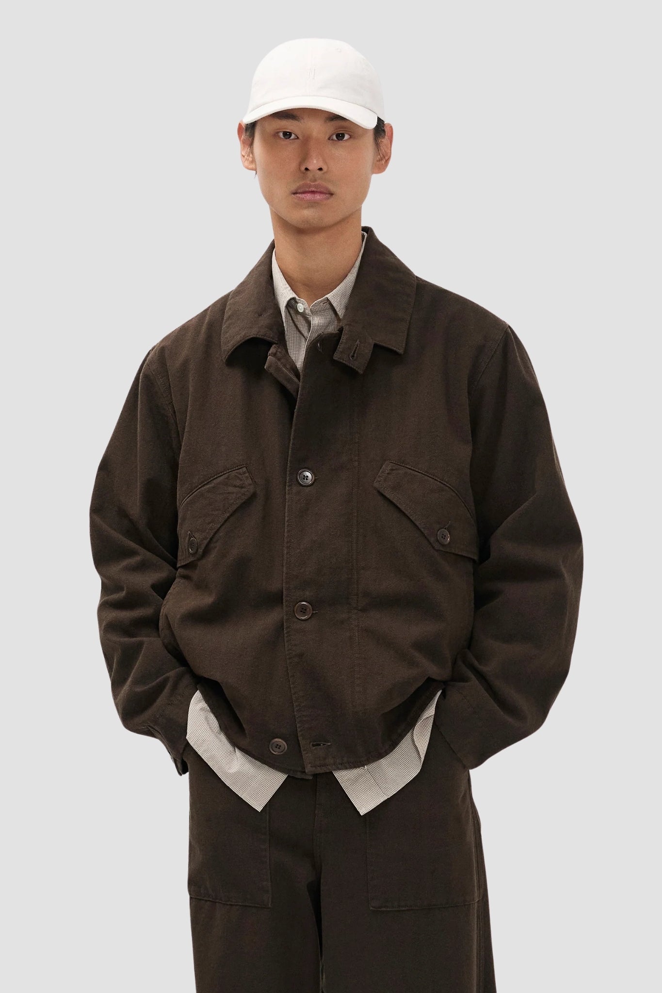 VANDEL HERRINGBONE TWILL FLIGHT JACKET Delicioso Brown