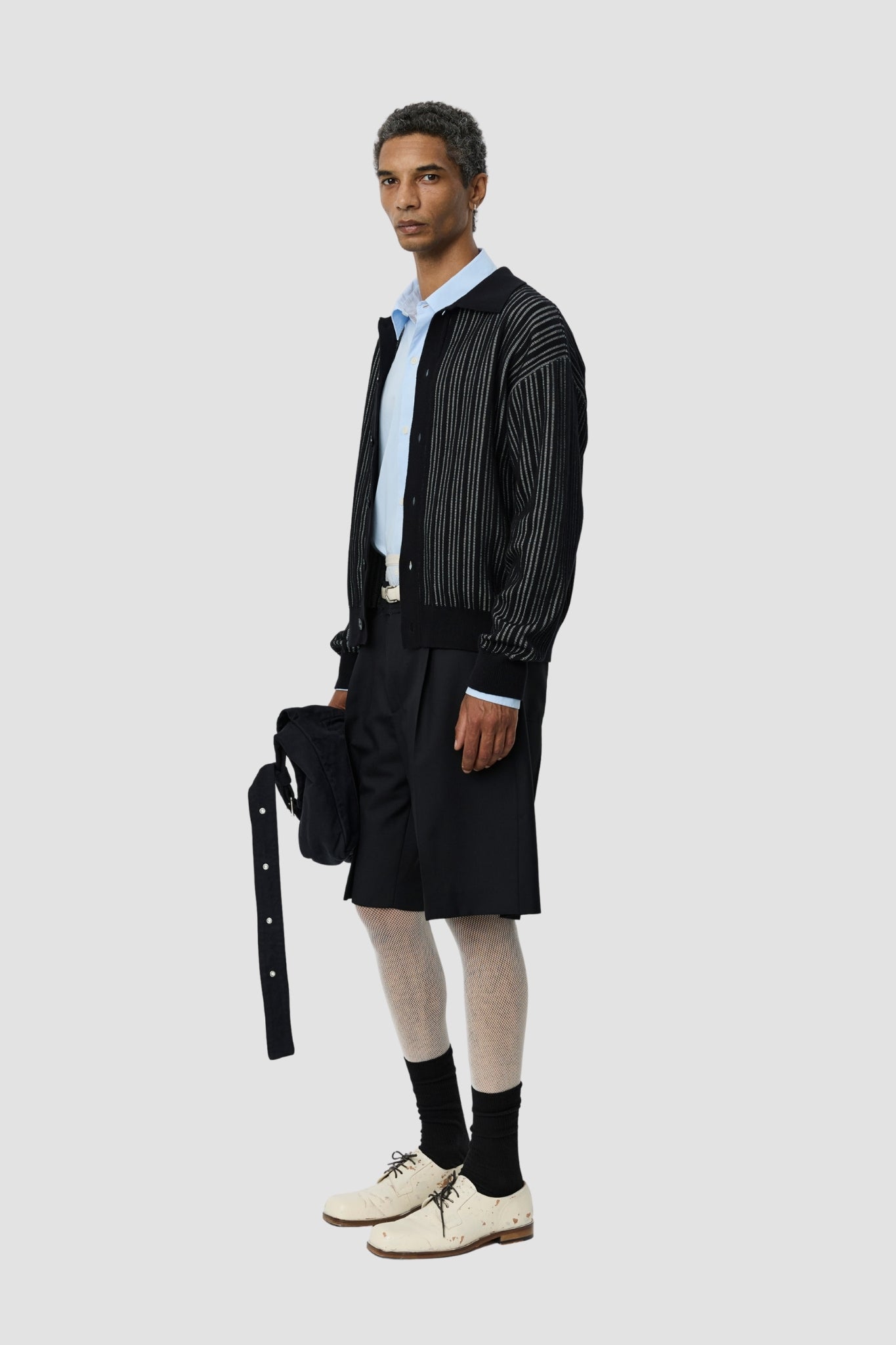 FORMAL CARDIGAN Black Stripe