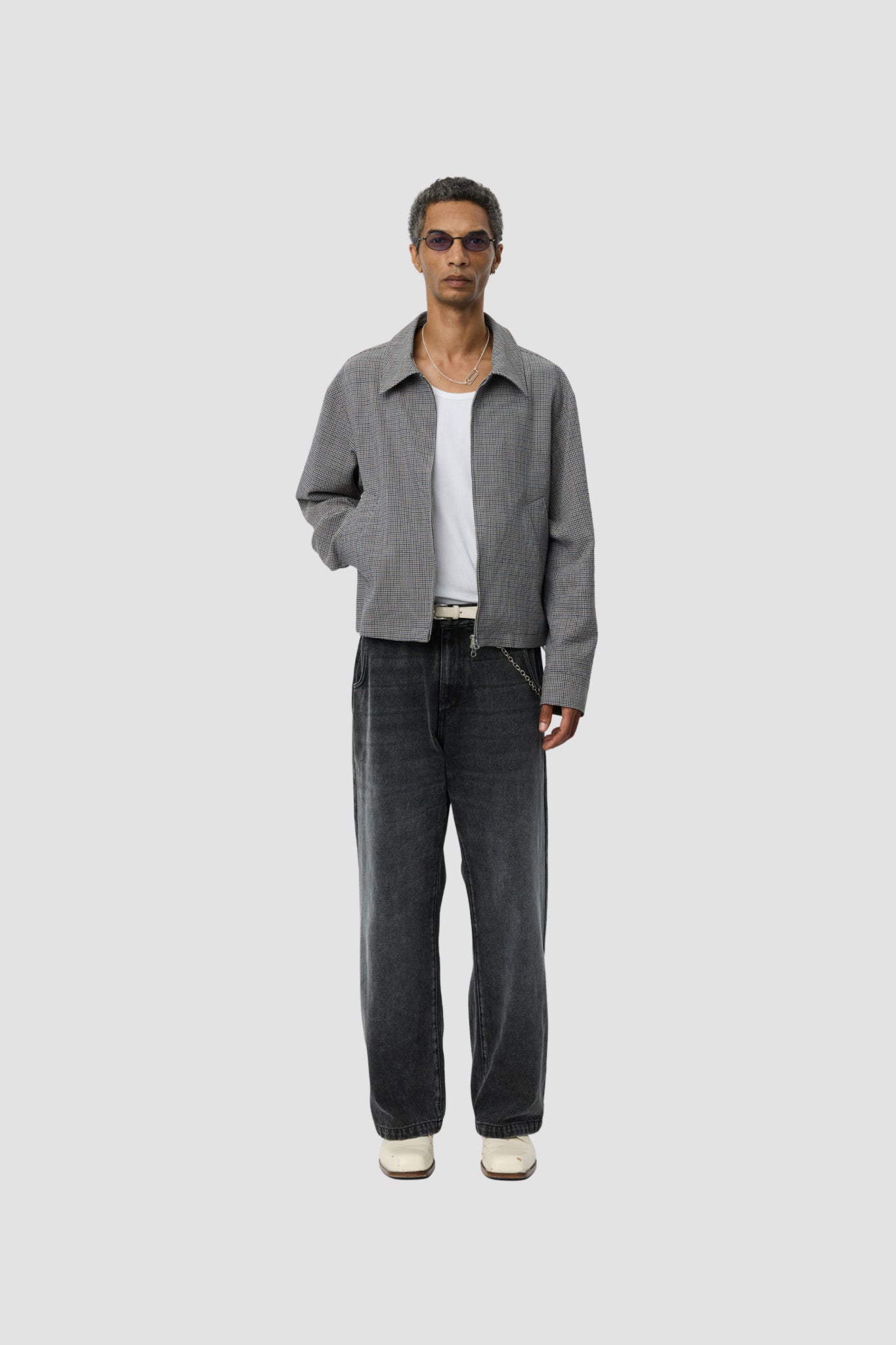 MAIL JACKET Taupe Check