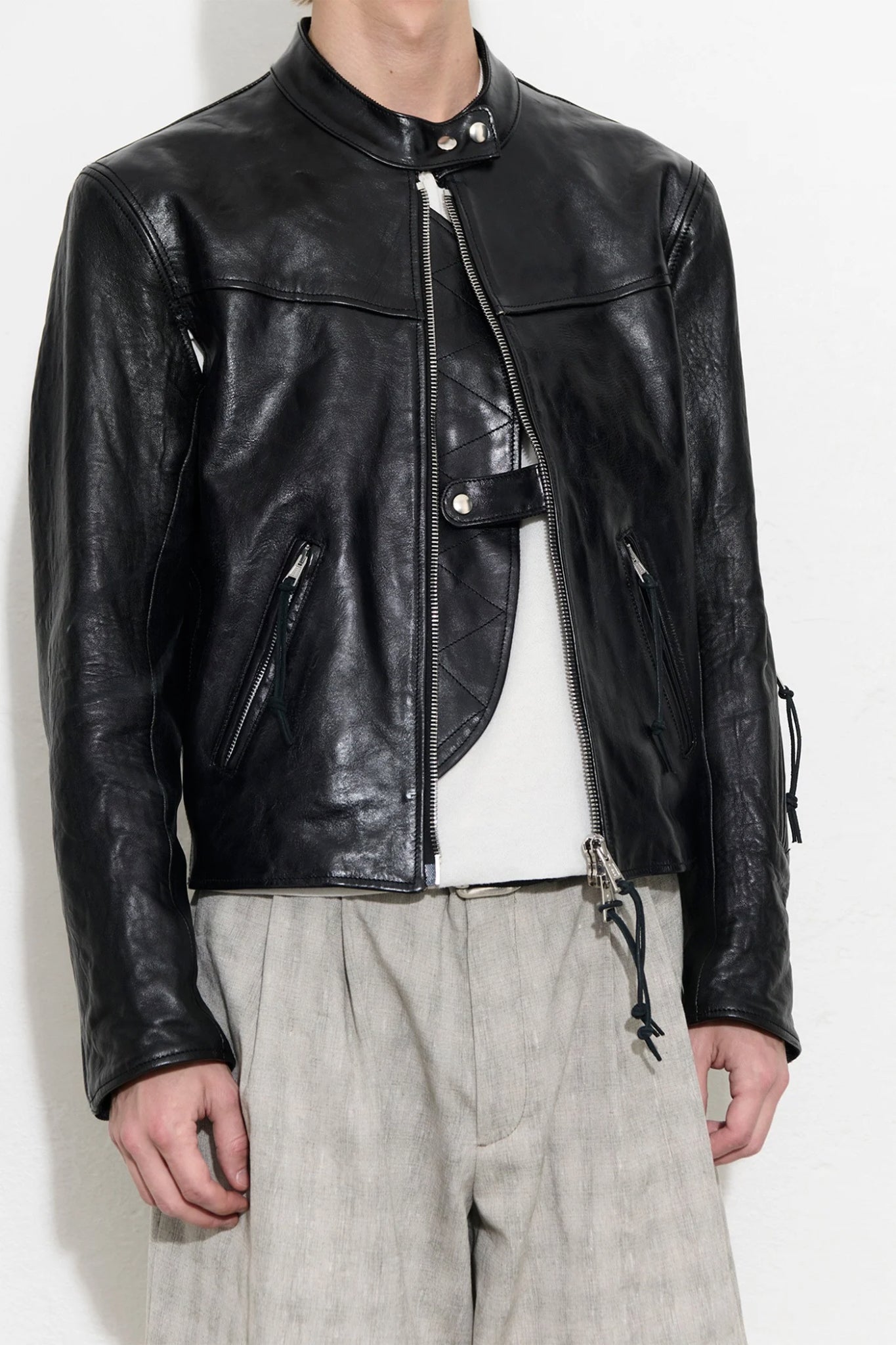 YUREI JACKET Whisker Black Buffed Lambskin