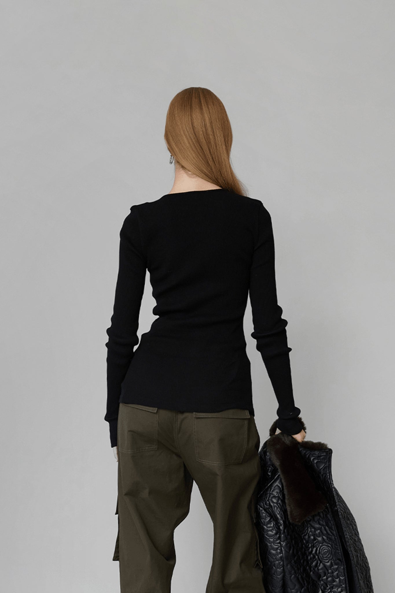 CLAIRE SEAMLESS TOP Black