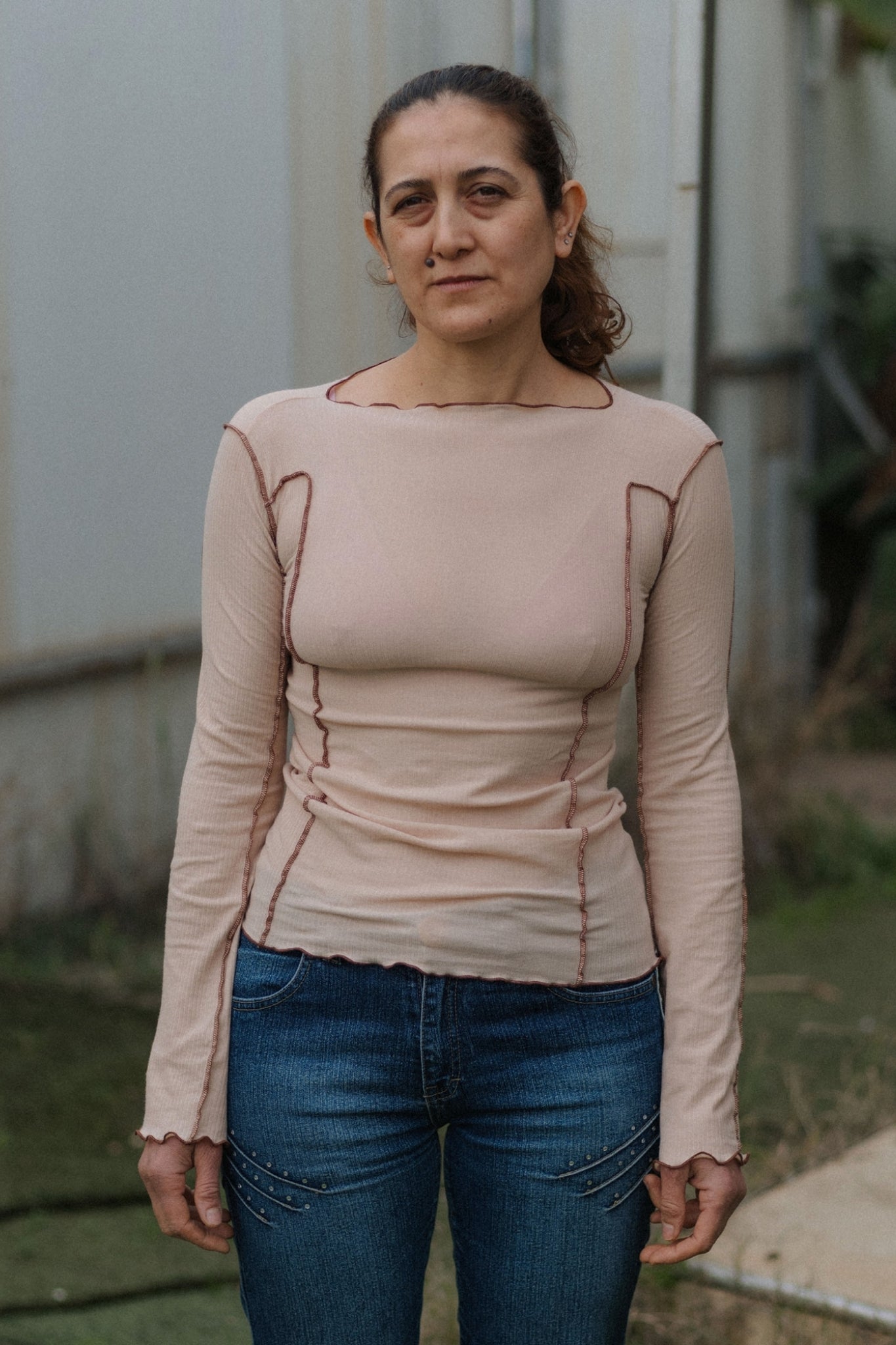 OMATO LONG SLEEVE TEE Tin Beige