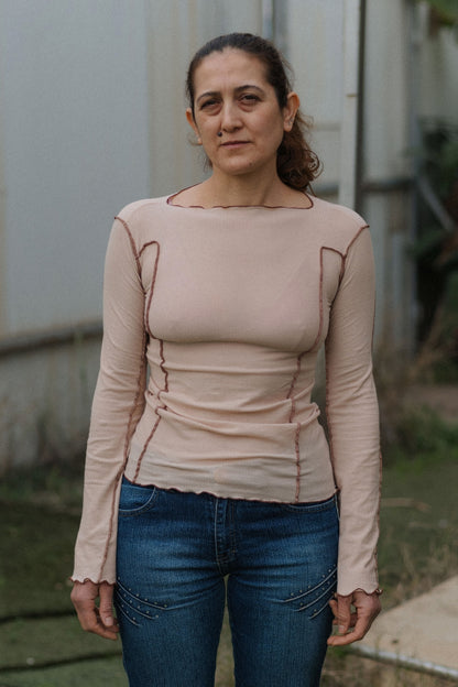 OMATO LONG SLEEVE TEE Tin Beige