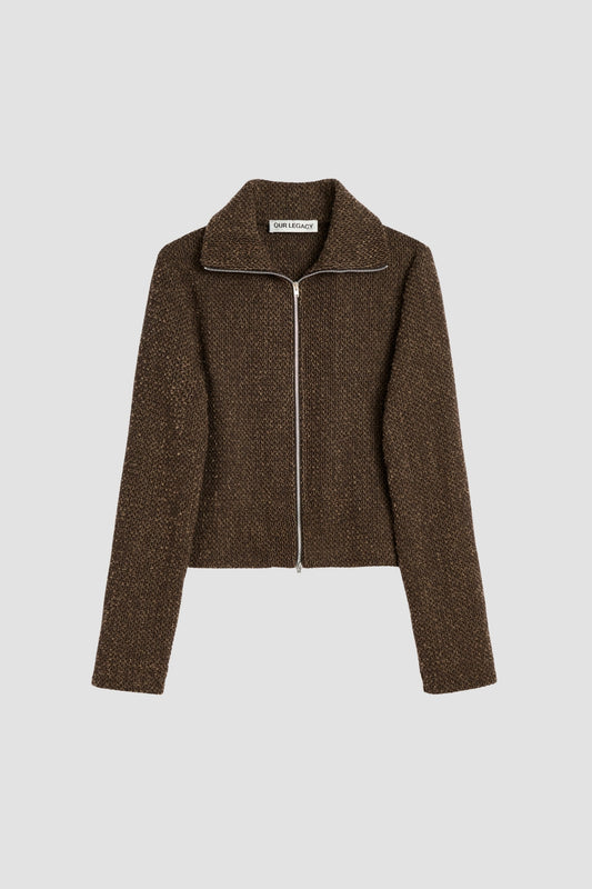 SLIM ZIP LONGSLEEVE Brown Sparse Buckle