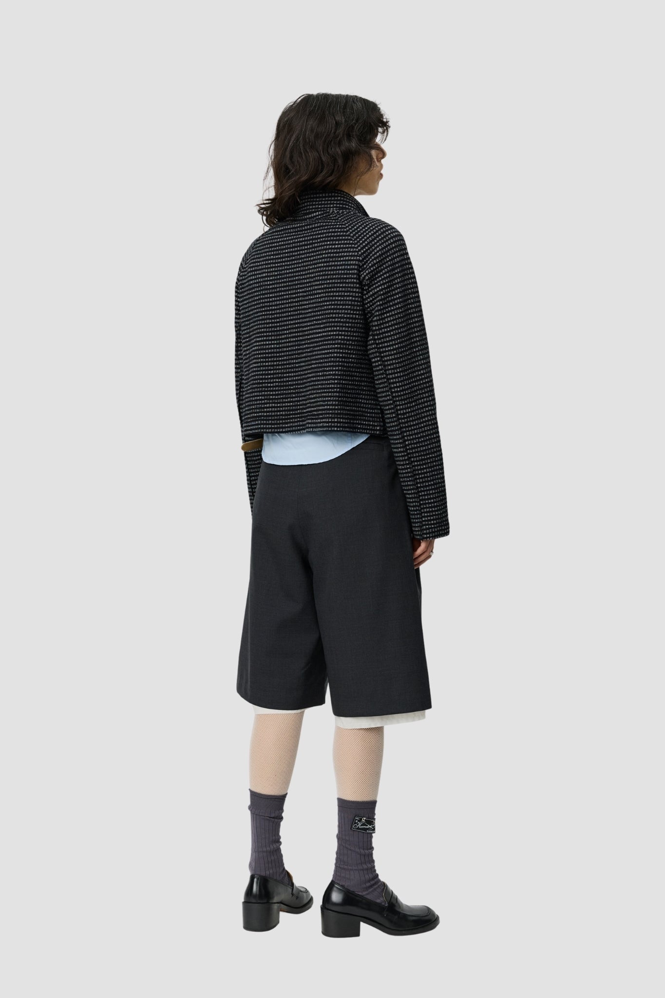 CROPPED LEISURE ZIP UP W Black Experienced Check