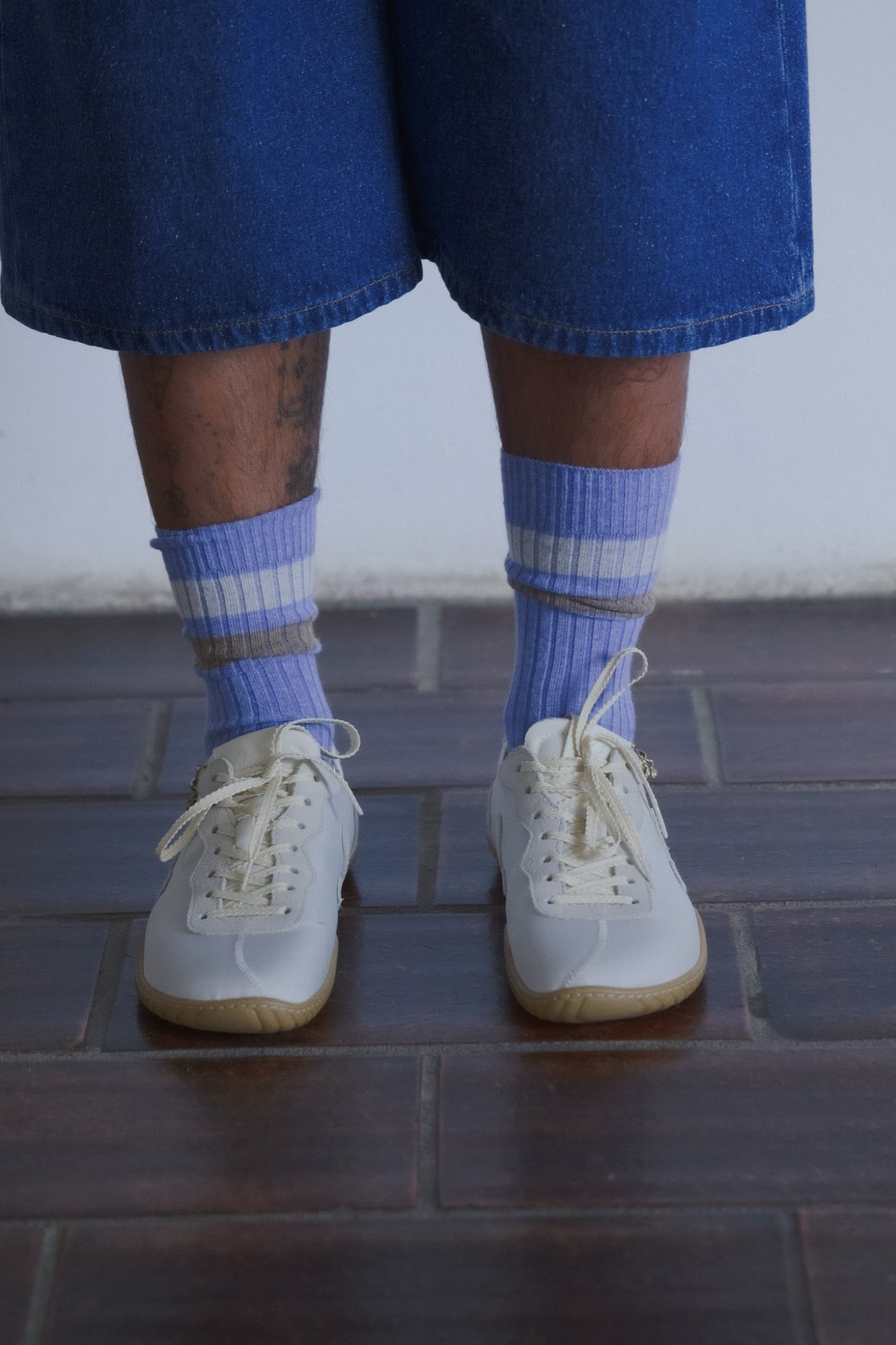 RACE OVERANKLE SOCKS Blue Mel