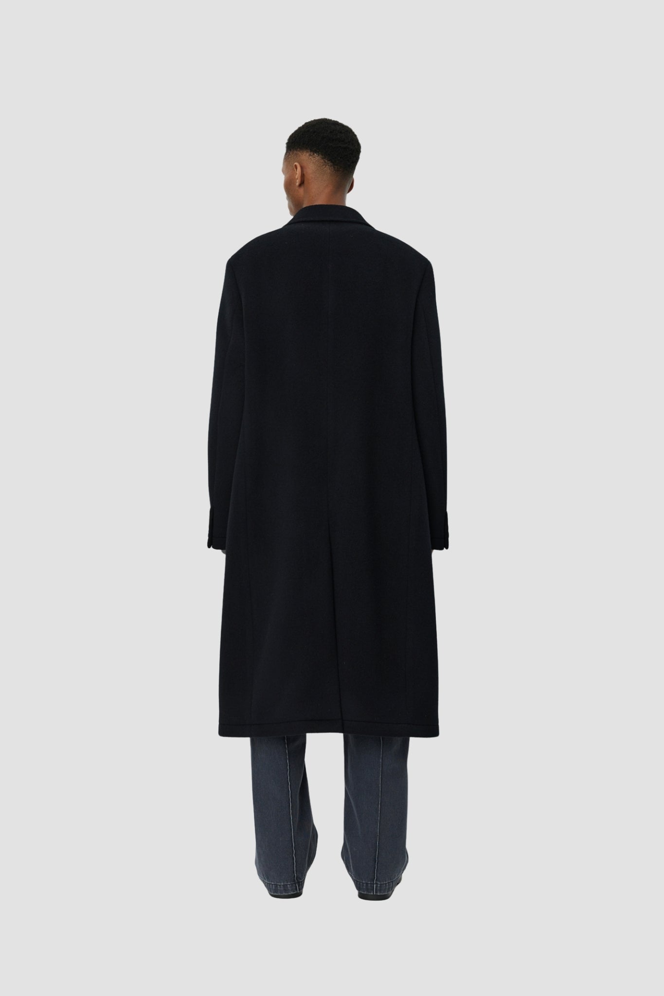 CONFERENCE COAT Black Recycled Wool