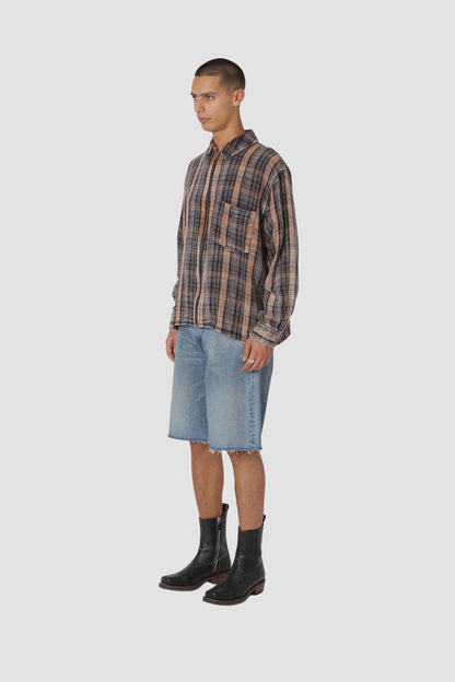 ZAYNE ZIP SHIRT Bleached Check