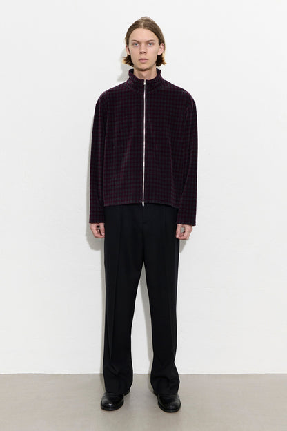 SHRUNKEN FULLZIP Merlot Houndini Check Velor