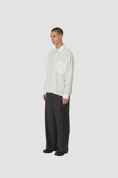 ZAYNE ZIP SHIRT Grey check