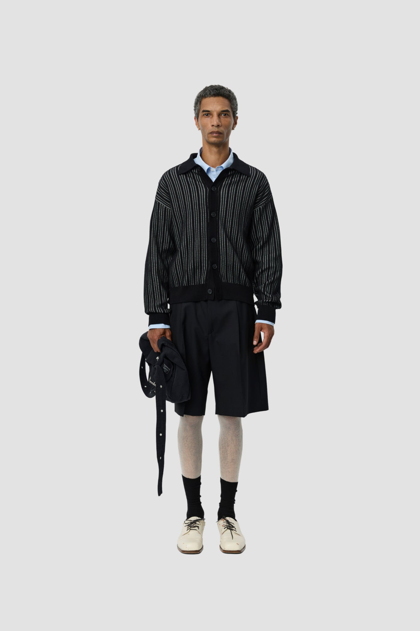 FORMAL CARDIGAN Black Stripe